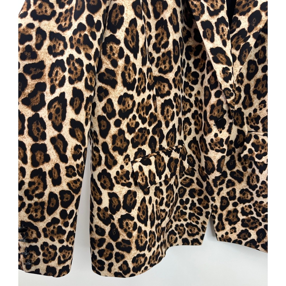 Nina Parker Leopard Animal Print Blazer Jacket Career Office Chic Plus Size 2X - Picture 8 of 11